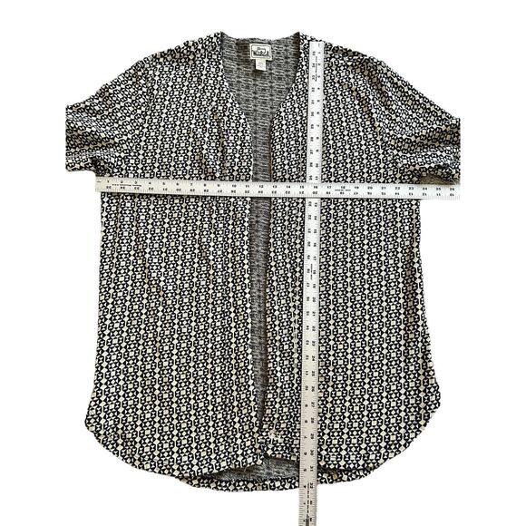 Vintage‎ Woolrich Mens Cardigan Open Size M Navy Blue And Cream Geometric - Picture 5 of 14